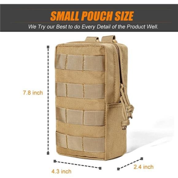 3 Molle Pouch Sports Water Bottles Pouch Bag, Tactical Drawstring Molle Pouches - Picture 6 of 7